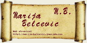 Marija Belčević vizit kartica